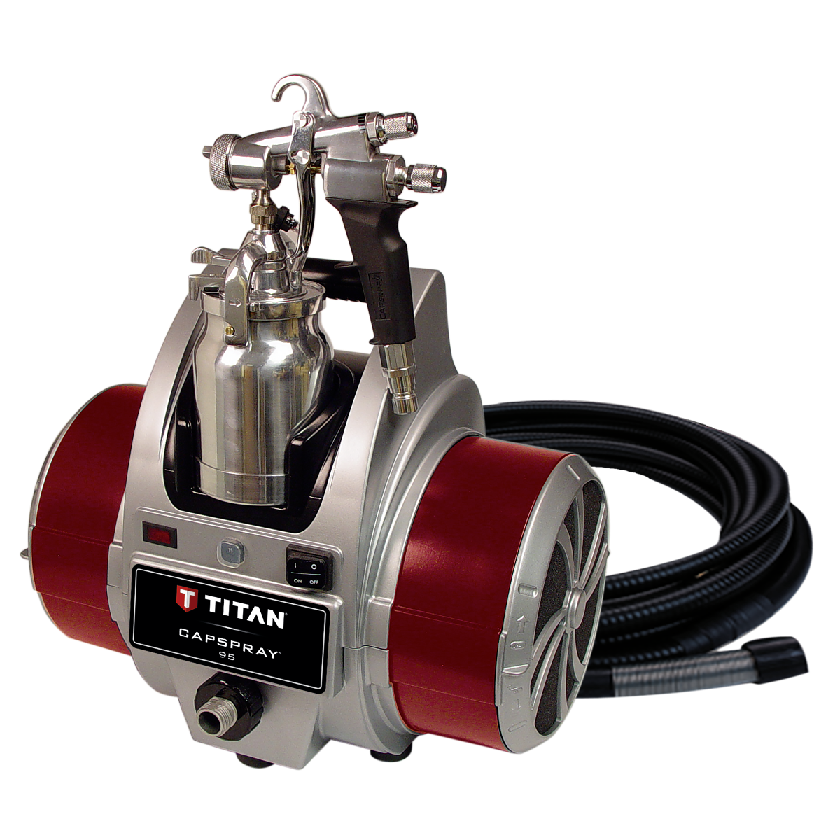 Capspray 95 with Maxum II gun, a powerful HVLP turbine sprayer for professional-grade paint application.