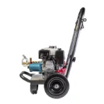 3,000 PSI gas pressure washer with Honda GX200 engine and CAT triplex pump, suited for medium-duty cleaning applications.