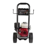 3,000 PSI gas pressure washer with Honda GX200 engine and CAT triplex pump, suited for medium-duty cleaning applications.