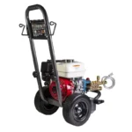 3,000 PSI gas pressure washer with Honda GX200 engine and CAT triplex pump, suited for medium-duty cleaning applications.