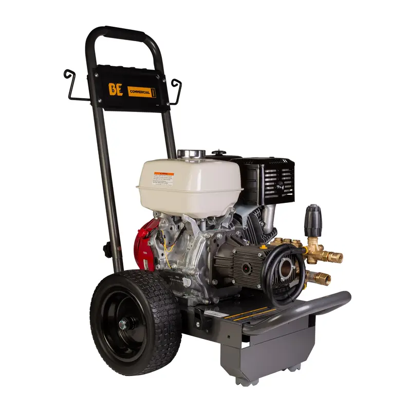 4,000 PSI gas pressure washer with Honda GX390 engine and Comet triplex pump, ideal for heavy-duty cleaning tasks