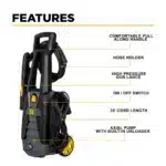 1,700 PSI electric pressure washer with Powerease motor and AR axial pump for light-duty cleaning.