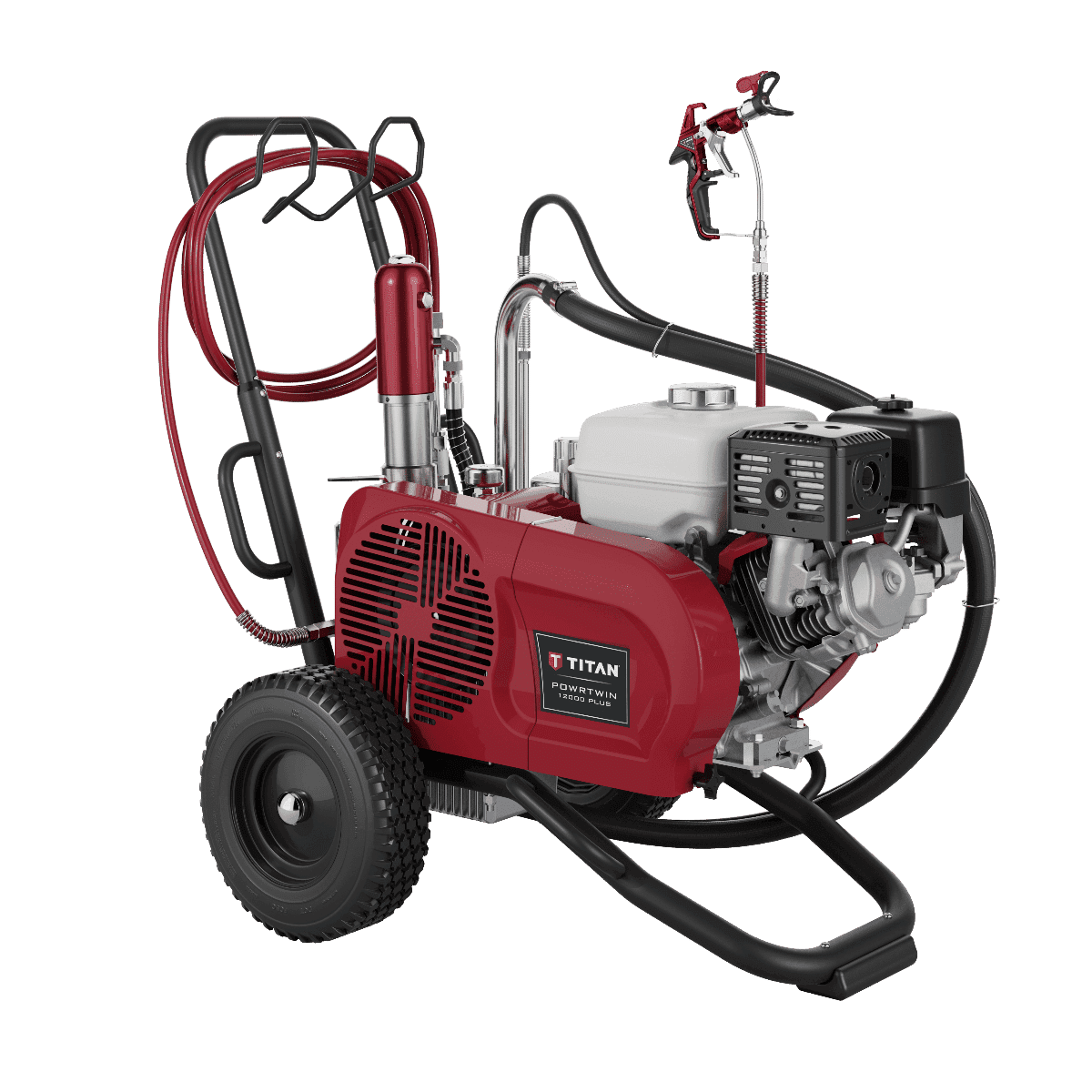 Titan PowrTwin 12000 Plus gas airless sprayer for industrial-grade, high-volume painting on large commercial projects