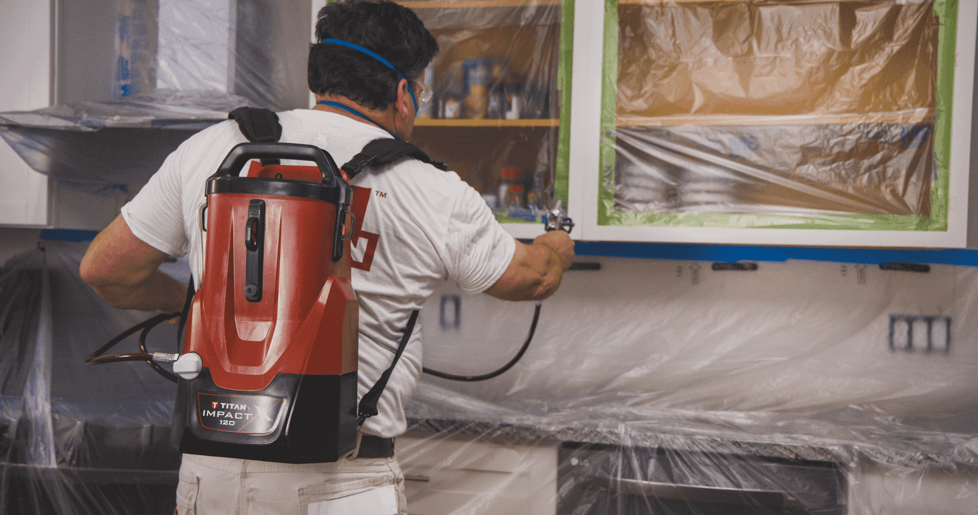 Titan Impact X 120 18V portable battery-powered airless sprayer with AMPShare™ by Bosch® battery, ideal for flexible painting applications