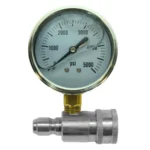 5,000 PSI Top Mount Gauge on Stainless QC Fitting