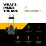 1,500 PSI electric pressure washer with Baldor electric motor and AR triplex pump for powerful cleaning.