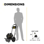 1500 PSI electric pressure washer with Powerease motor and triplex pump for light-duty cleaning.