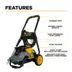 2,300 PSI electric pressure washer with Powerease motor and AR axial pump for effective home cleaning.