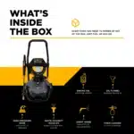 2,300 PSI electric pressure washer with Powerease motor and AR axial pump for effective home cleaning.