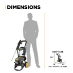 2300 PSI electric pressure washer with AR axial pump, designed for home cleaning tasks.