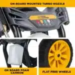 2700 PSI electric pressure washer with AR axial pump for powerful residential cleaning.