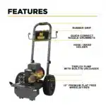 1500 PSI electric pressure washer with Baldor motor and AR triplex pump for home cleaning.