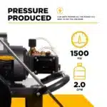 1500 PSI electric pressure washer with Baldor motor and AR triplex pump for home cleaning.