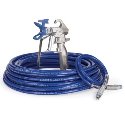 Contractor Airless Spray Gun, RAC X LTX 517, BlueMax II Airless Hose 1-4 in x 50 ft, BlueMax II Airless Whip Hose 3-16 in x 3 ft