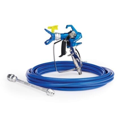 Contractor PC Airless Spray Gun, RAC X LP 517, BlueMax II Airless Hose 3-16 in x 25 ft, 10 in Extension
