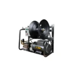 2,000 PSI electric pressure washer with 4.0 GPM, 5.0 HP 3-phase Baldor motor, and high-temperature General Triplex pump