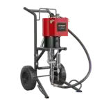 PowrCoat 1072 pneumatic sprayer with 7200 PSI capacity, 72:1 ratio, Severe Service™ technology, heavy-duty frame, 16” pneumatic tires, and integrated air management system for industrial applications.