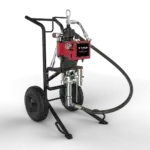 PowrCoat 730 pneumatic sprayer with Severe Service™ technology, built for durability and reliability, featuring a heavy-duty frame, high-capacity outlet filter, and integrated air management system.